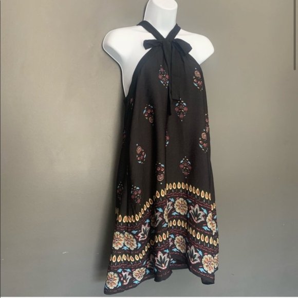 Anthropologie Doe & Rae Boho Halter Dress Sz Small - Picture 2 of 7